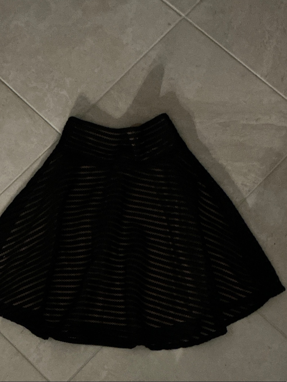 Gracia Black Striped Circle Skirt